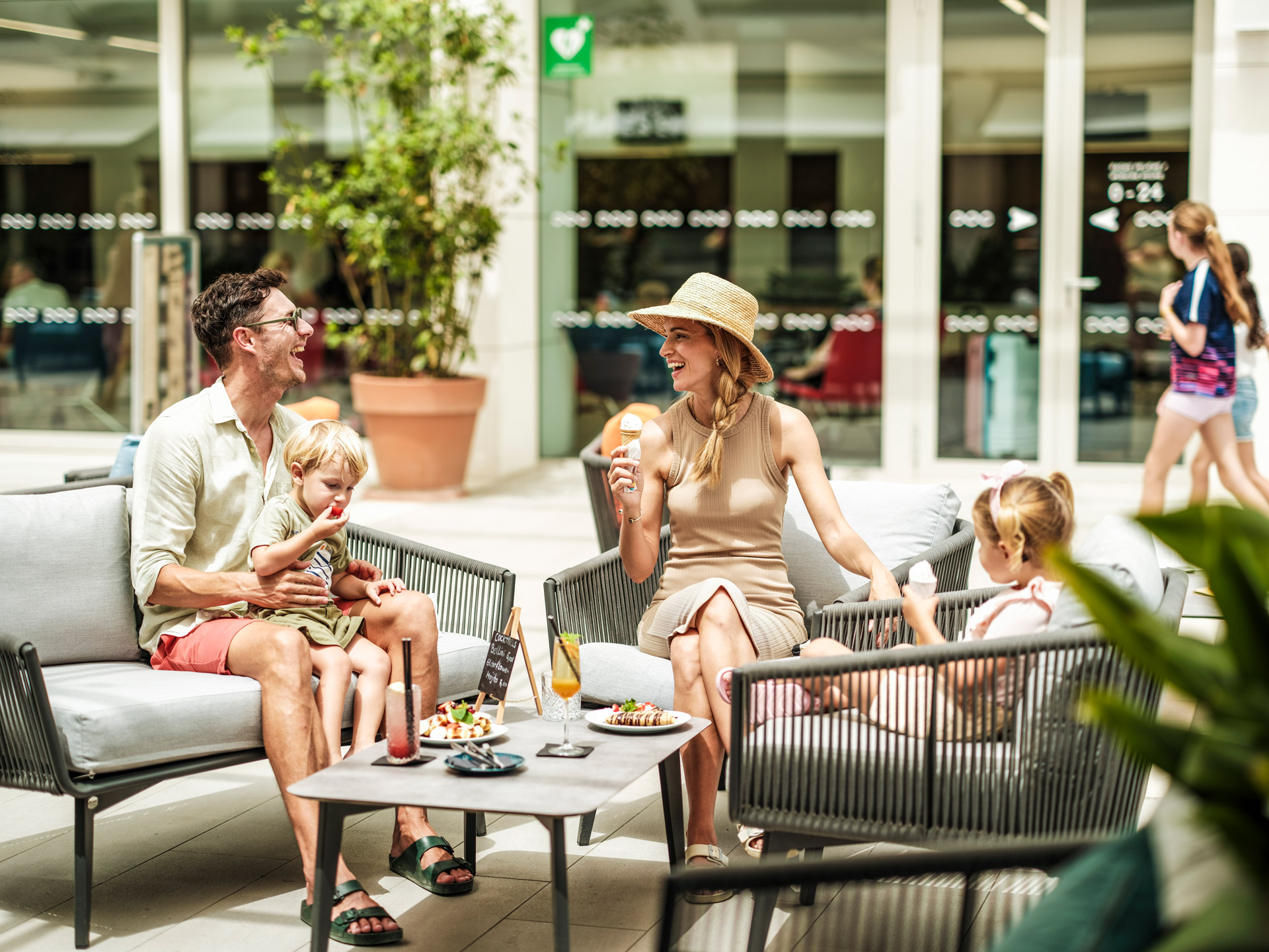 Family enjoying a relaxed outdoor meal at Zaton Holiday Resort