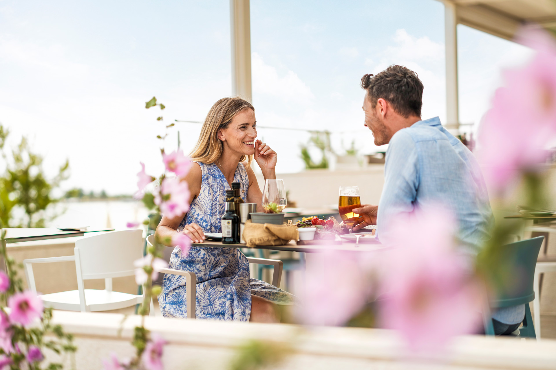 Couple dining together